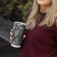 Pacific Beauty Girl Tumbler Cup Black Polyneisan Tribal Vintage Motif LT9 - Polynesian Pride