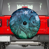 Pacific Beauty Girl Spare Tire Cover Blue Polyneisan Tribal Vintage Motif LT9 - Polynesian Pride