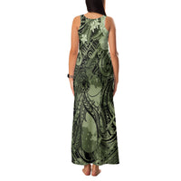 Pacific Beauty Girl Family Matching Tank Maxi Dress and Hawaiian Shirt Green Polyneisan Tribal Vintage Motif LT9 - Polynesian Pride