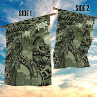 Pacific Beauty Girl Garden Flag Green Polyneisan Tribal Vintage Motif LT9 - Polynesian Pride
