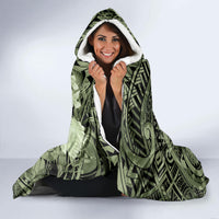 Pacific Beauty Girl Hooded Blanket Green Polyneisan Tribal Vintage Motif LT9 - Polynesian Pride