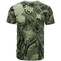 Pacific Beauty Girl T Shirt Green Polyneisan Tribal Vintage Motif LT9 - Polynesian Pride