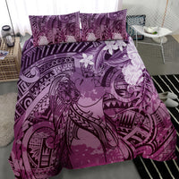 Pacific Beauty Girl Bedding Set Pink Polyneisan Tribal Vintage Motif