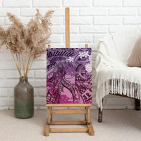 Pacific Beauty Girl Canvas Wall Art Pink Polyneisan Tribal Vintage Motif
