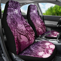 Pacific Beauty Girl Car Seat Cover Pink Polyneisan Tribal Vintage Motif LT9 - Polynesian Pride