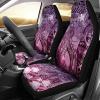 Pacific Beauty Girl Car Seat Cover Pink Polyneisan Tribal Vintage Motif LT9 - Polynesian Pride
