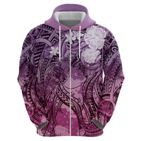 Pacific Beauty Girl Hoodie Pink Polyneisan Tribal Vintage Motif LT9 - Polynesian Pride