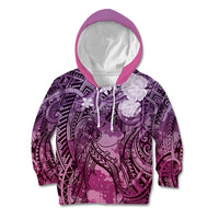 Pacific Beauty Girl Kid Hoodie Pink Polyneisan Tribal Vintage Motif LT9 Hoodie Pink - Polynesian Pride