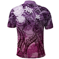 Pacific Beauty Girl Polo Shirt Pink Polyneisan Tribal Vintage Motif LT9 - Polynesian Pride