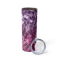 Pacific Beauty Girl Skinny Tumbler Pink Polyneisan Tribal Vintage Motif LT9 - Polynesian Pride