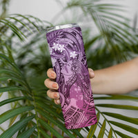 Pacific Beauty Girl Skinny Tumbler Pink Polyneisan Tribal Vintage Motif LT9 - Polynesian Pride