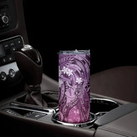 Pacific Beauty Girl Skinny Tumbler Pink Polyneisan Tribal Vintage Motif LT9 - Polynesian Pride