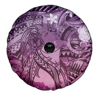 Pacific Beauty Girl Spare Tire Cover Pink Polyneisan Tribal Vintage Motif LT9 - Polynesian Pride