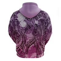 Pacific Beauty Girl Zip Hoodie Pink Polyneisan Tribal Vintage Motif LT9 - Polynesian Pride