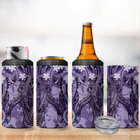 Pacific Beauty Girl 4 in 1 Can Cooler Tumbler Violet Polyneisan Tribal Vintage Motif LT9 - Polynesian Pride
