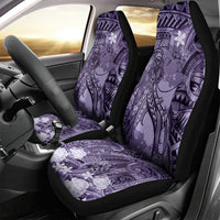 Pacific Beauty Girl Car Seat Cover Violet Polyneisan Tribal Vintage Motif LT9 - Polynesian Pride