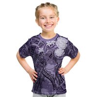 Pacific Beauty Girl Kid T Shirt Violet Polyneisan Tribal Vintage Motif LT9 Violet - Polynesian Pride
