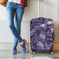 Pacific Beauty Girl Luggage Cover Violet Polyneisan Tribal Vintage Motif LT9 - Polynesian Pride