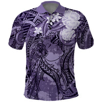 Pacific Beauty Girl Polo Shirt Violet Polyneisan Tribal Vintage Motif LT9 Violet - Polynesian Pride