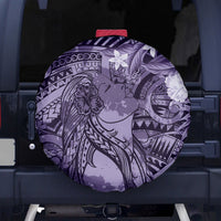 Pacific Beauty Girl Spare Tire Cover Violet Polyneisan Tribal Vintage Motif LT9 - Polynesian Pride