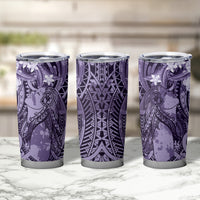 Pacific Beauty Girl Tumbler Cup Violet Polyneisan Tribal Vintage Motif LT9 - Polynesian Pride