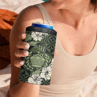 Tongan Kupesi Ngatu Hibiscus Vintage Motif 4 in 1 Can Cooler Tumbler LT9 - Polynesian Pride