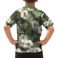 Tongan Kupesi Ngatu Hibiscus Vintage Motif Family Matching Short Sleeve Bodycon Dress and Hawaiian Shirt LT9 - Polynesian Pride