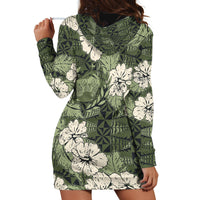 Tongan Kupesi Ngatu Hibiscus Vintage Motif Hoodie Dress LT9 - Polynesian Pride