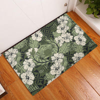Tongan Kupesi Ngatu Hibiscus Vintage Motif Rubber Doormat
