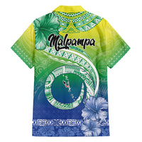 Malpampa Vanuatu Family Matching Off Shoulder Short Dress and Hawaiian Shirt Hibiscus Sand Drawing with Pacific Pattern LT9 - Polynesian Pride