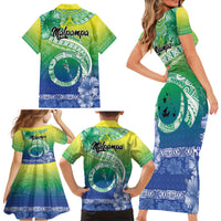Malpampa Vanuatu Family Matching Short Sleeve Bodycon Dress and Hawaiian Shirt Hibiscus Sand Drawing with Pacific Pattern LT9 - Polynesian Pride