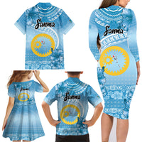 Sanma Vanuatu Family Matching Long Sleeve Bodycon Dress and Hawaiian Shirt Hibiscus Sand Drawing with Pacific Pattern LT9 - Polynesian Pride