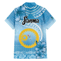Sanma Vanuatu Family Matching Off The Shoulder Long Sleeve Dress and Hawaiian Shirt Hibiscus Sand Drawing with Pacific Pattern LT9 - Polynesian Pride