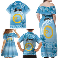 Sanma Vanuatu Family Matching Off Shoulder Maxi Dress and Hawaiian Shirt Hibiscus Sand Drawing with Pacific Pattern LT9 - Polynesian Pride