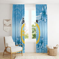 Sanma Vanuatu Window Curtain Hibiscus Sand Drawing with Pacific Pattern