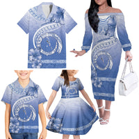 Shefa Vanuatu Family Matching Off The Shoulder Long Sleeve Dress and Hawaiian Shirt Hibiscus Sand Drawing with Pacific Pattern LT9 - Polynesian Pride