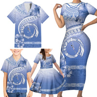 Shefa Vanuatu Family Matching Short Sleeve Bodycon Dress and Hawaiian Shirt Hibiscus Sand Drawing with Pacific Pattern LT9 - Polynesian Pride