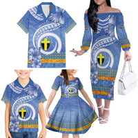 Tafea Vanuatu Family Matching Off The Shoulder Long Sleeve Dress and Hawaiian Shirt Hibiscus Sand Drawing with Pacific Pattern LT9 - Polynesian Pride
