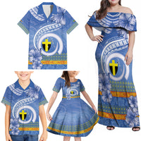 Tafea Vanuatu Family Matching Off Shoulder Maxi Dress and Hawaiian Shirt Hibiscus Sand Drawing with Pacific Pattern LT9 - Polynesian Pride