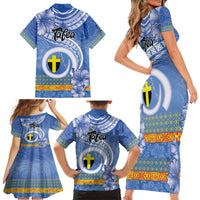 Tafea Vanuatu Family Matching Short Sleeve Bodycon Dress and Hawaiian Shirt Hibiscus Sand Drawing with Pacific Pattern LT9 - Polynesian Pride