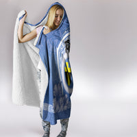 Tafea Vanuatu Hooded Blanket Hibiscus Sand Drawing with Pacific Pattern