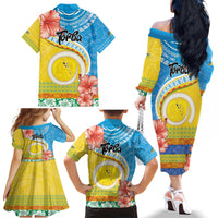 Torba Vanuatu Family Matching Off The Shoulder Long Sleeve Dress and Hawaiian Shirt Hibiscus Sand Drawing with Pacific Pattern LT9 - Polynesian Pride