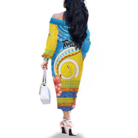 Torba Vanuatu Family Matching Off The Shoulder Long Sleeve Dress and Hawaiian Shirt Hibiscus Sand Drawing with Pacific Pattern LT9 - Polynesian Pride
