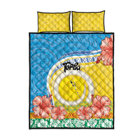 Torba Vanuatu Quilt Bed Set Hibiscus Sand Drawing with Pacific Pattern