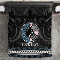 Custom Fiji and New Zealand Bedding Set Maori Fern Mix Tapa Tribal Unique LT9 Black - Polynesian Pride
