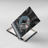 Custom Fiji and New Zealand Canvas Wall Art Maori Fern Mix Tapa Tribal Unique LT9 With Frame Black - Polynesian Pride