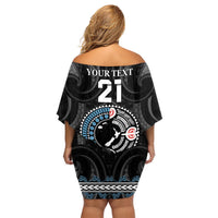 Custom Fiji and New Zealand Family Matching Off Shoulder Short Dress and Hawaiian Shirt Maori Fern Mix Tapa Tribal Unique LT9 - Polynesian Pride
