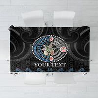 Custom Fiji and New Zealand Tablecloth Maori Fern Mix Tapa Tribal Unique LT9 Black - Polynesian Pride
