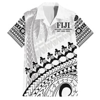 Custom Fiji Rugby Cibi Dance Family Matching Long Sleeve Bodycon Dress and Hawaiian Shirt Create History World Cup Sevens LT9 Dad's Shirt - Short Sleeve White - Polynesian Pride