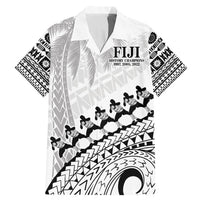 Custom Fiji Rugby Cibi Dance Family Matching Mermaid Dress and Hawaiian Shirt Create History World Cup Sevens LT9 Dad's Shirt - Short Sleeve White - Polynesian Pride
